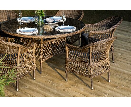 "Эспрессо–150 S" обеденная группа плетеная, цвет коричневый, изображение 7 | Интернет магазин мебели и декора LifeDekor