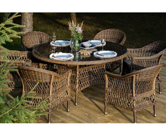 "Эспрессо–150 S" обеденная группа плетеная, цвет коричневый, изображение 8 | Интернет магазин мебели и декора LifeDekor