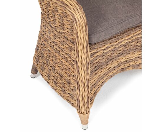 "Равенна" плетеное кресло из искусственного ротанга (гиацинт), цвет соломенный, изображение 4 | Интернет магазин мебели и декора LifeDekor