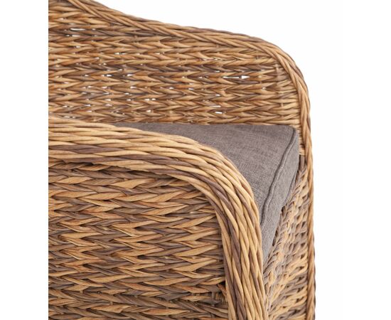 "Равенна" плетеное кресло из искусственного ротанга (гиацинт), цвет соломенный, изображение 5 | Интернет магазин мебели и декора LifeDekor
