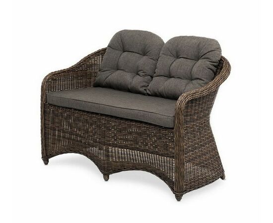 "Равенна" диван двухместный плетенный из ротанга, цвет коричневый | Интернет магазин мебели и декора LifeDekor