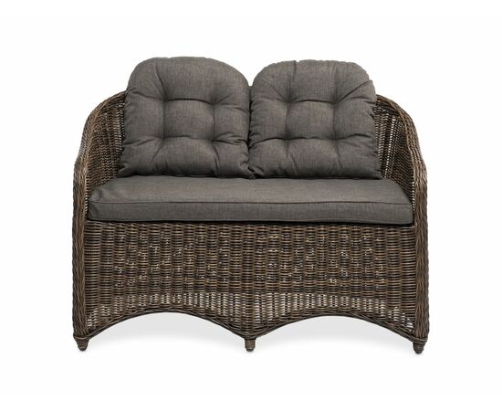 "Равенна" диван двухместный плетенный из ротанга, цвет коричневый, изображение 2 | Интернет магазин мебели и декора LifeDekor