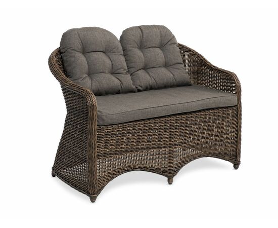 "Равенна" диван двухместный плетенный из ротанга, цвет коричневый, изображение 3 | Интернет магазин мебели и декора LifeDekor