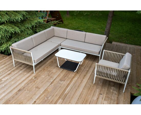 "Касабланка" модульная лаунж-зона из роупа (веревки), каркас из алюминия, изображение 3 | Интернет магазин мебели и декора LifeDekor