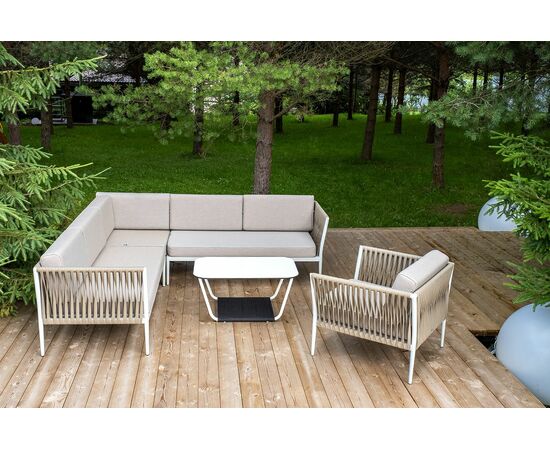 "Касабланка" модульная лаунж-зона из роупа (веревки), каркас из алюминия, изображение 4 | Интернет магазин мебели и декора LifeDekor