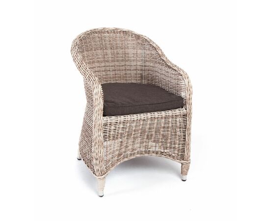 "Равенна" плетеное кресло из искусственного ротанга, цвет бежевый, изображение 2 | Интернет магазин мебели и декора LifeDekor