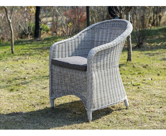 "Равенна" плетеное кресло из искусственного ротанга, цвет бежевый, изображение 4 | Интернет магазин мебели и декора LifeDekor