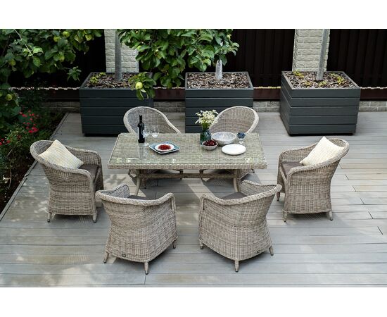 "Равенна" плетеное кресло из искусственного ротанга, цвет бежевый, изображение 7 | Интернет магазин мебели и декора LifeDekor