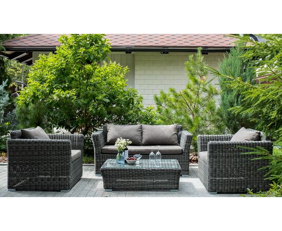 "Капучино Сингл" лаунж-зона из искусственного ротанга, цвет графит, изображение 3 | Интернет магазин мебели и декора LifeDekor