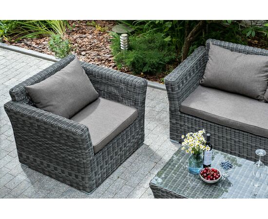 "Капучино Сингл" лаунж-зона из искусственного ротанга, цвет графит, изображение 4 | Интернет магазин мебели и декора LifeDekor