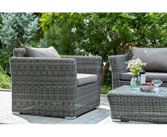 "Капучино Сингл" лаунж-зона из искусственного ротанга, цвет графит, изображение 5 | Интернет магазин мебели и декора LifeDekor