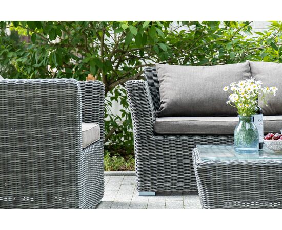 "Капучино Сингл" лаунж-зона из искусственного ротанга, цвет графит, изображение 6 | Интернет магазин мебели и декора LifeDekor