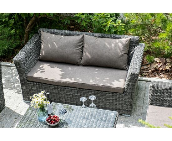 "Капучино Сингл" лаунж-зона из искусственного ротанга, цвет графит, изображение 8 | Интернет магазин мебели и декора LifeDekor