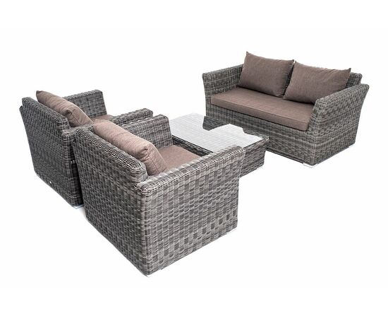 "Капучино Сингл" лаунж-зона из искусственного ротанга, цвет графит, изображение 16 | Интернет магазин мебели и декора LifeDekor