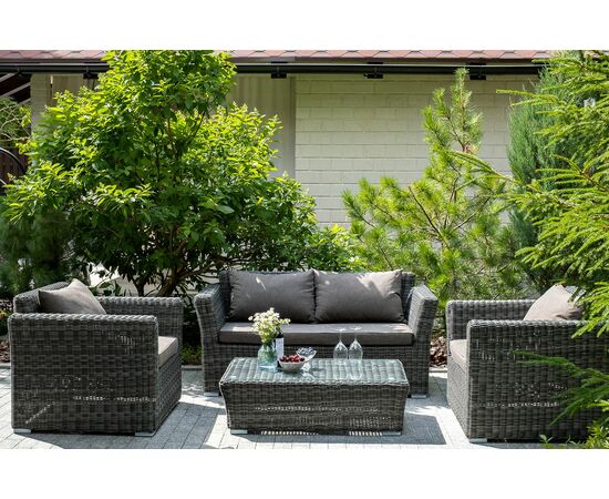 "Капучино Сингл" лаунж-зона из искусственного ротанга, цвет графит, изображение 20 | Интернет магазин мебели и декора LifeDekor