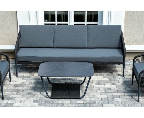 "Канны" лаунж-зона 5-местная плетеная из роупа (веревки), цвет темно-серый, изображение 7 | Интернет магазин мебели и декора LifeDekor