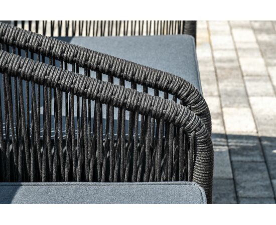 "Канны" лаунж-зона 5-местная плетеная из роупа (веревки), цвет темно-серый, изображение 8 | Интернет магазин мебели и декора LifeDekor