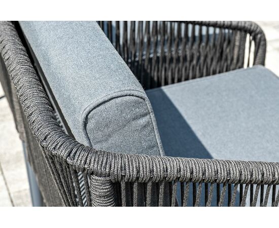 "Канны" лаунж-зона 5-местная плетеная из роупа (веревки), цвет темно-серый, изображение 12 | Интернет магазин мебели и декора LifeDekor