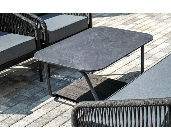 "Канны" лаунж-зона 5-местная плетеная из роупа (веревки), цвет темно-серый, изображение 14 | Интернет магазин мебели и декора LifeDekor