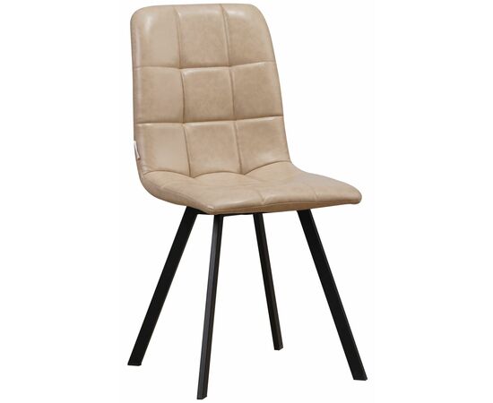 Стул LUCAS экокожа латте, каркас квадрат черный | Интернет магазин мебели и декора LifeDekor