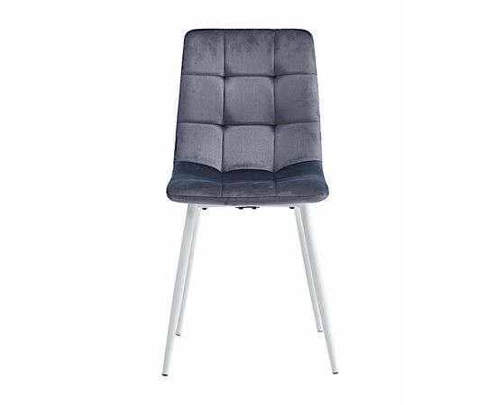 Стул CHILE велюр темно-серый, каркас белый | Интернет магазин мебели и декора LifeDekor