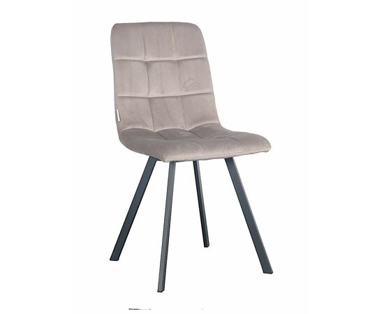 Стул LUCAS велюр серо-бежевый, каркас квадрат черный | Интернет магазин мебели и декора LifeDekor