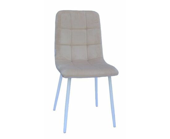 Стул LUCAS велюр пудрово-розовый, каркас круглый белый | Интернет магазин мебели и декора LifeDekor