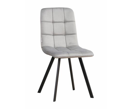 Стул LUCAS велюр серый, каркас квадрат черный | Интернет магазин мебели и декора LifeDekor