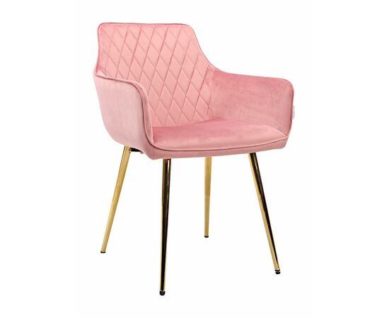 Стул CATALINA велюр розовый, каркас золото | Интернет магазин мебели и декора LifeDekor