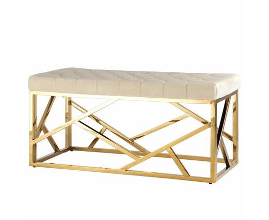 eve велюр бежево-розовая, золото, изображение 2 | Интернет магазин мебели и декора LifeDekor