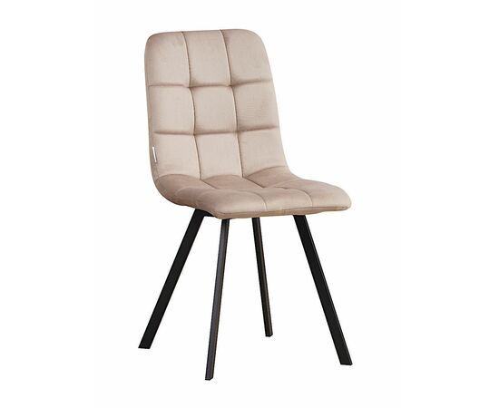 Стул LUCAS велюр пепельно-серый, каркас квадрат черный | Интернет магазин мебели и декора LifeDekor