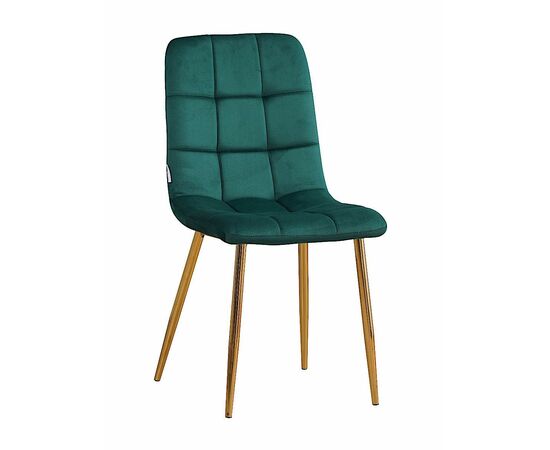 Стул LUCAS велюр изумруд, каркас круглый золотой | Интернет магазин мебели и декора LifeDekor