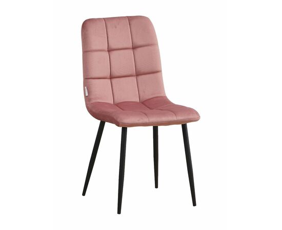Стул LUCAS велюр пыльно-розовый, каркас круглый черный | Интернет магазин мебели и декора LifeDekor