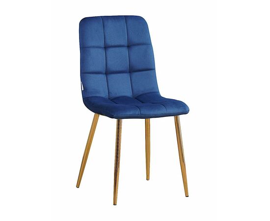 Стул LUCAS велюр сапфир, каркас круглый золотой | Интернет магазин мебели и декора LifeDekor