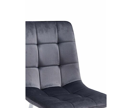 Стул CHILE велюр темно-серый, каркас белый, изображение 4 | Интернет магазин мебели и декора LifeDekor