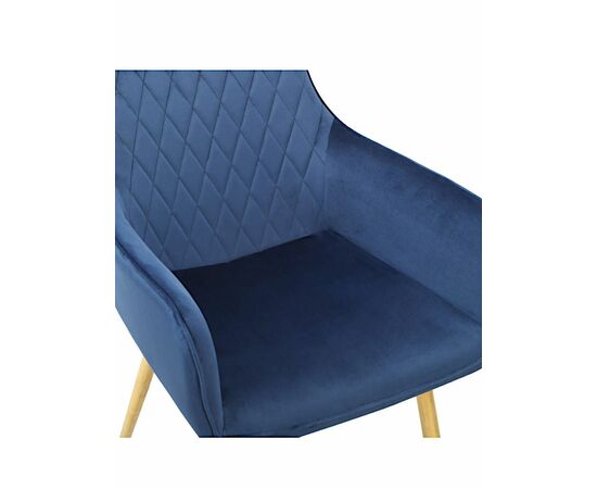 Стул CATALINA велюр синий, каркас золото, изображение 2 | Интернет магазин мебели и декора LifeDekor