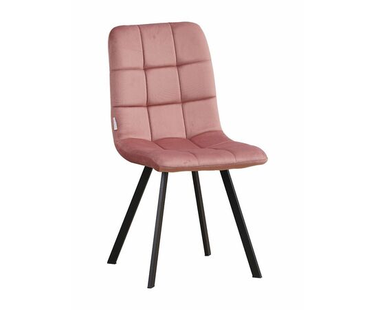 Стул LUCAS велюр пыльно-розовый, каркас квадрат черный | Интернет магазин мебели и декора LifeDekor