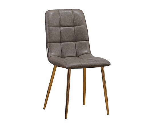 Стул LUCAS экокожа серый, каркас круглый золото | Интернет магазин мебели и декора LifeDekor