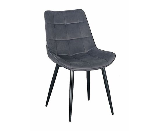 Стул RICHARD велюр темно-серый, каркас черный | Интернет магазин мебели и декора LifeDekor