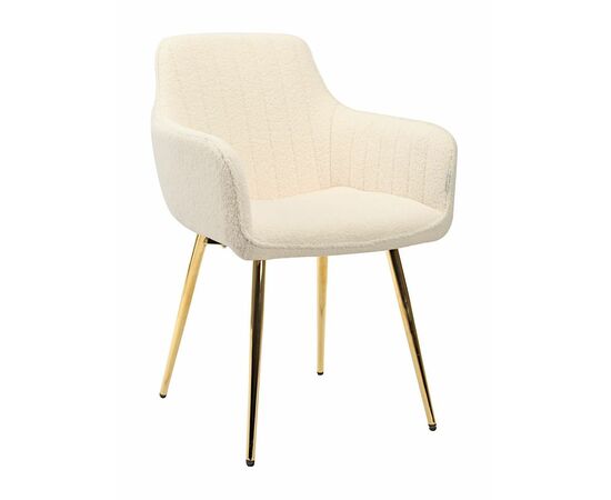 Стул GRATTA букле белый, каркас золото | Интернет магазин мебели и декора LifeDekor