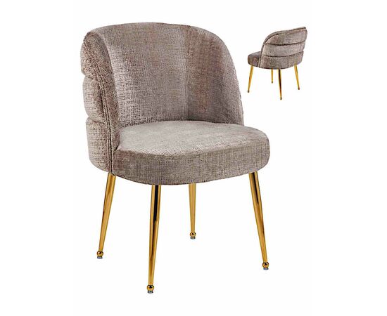 Стул VIENNA коричневый велюр, каркас золото | Интернет магазин мебели и декора LifeDekor