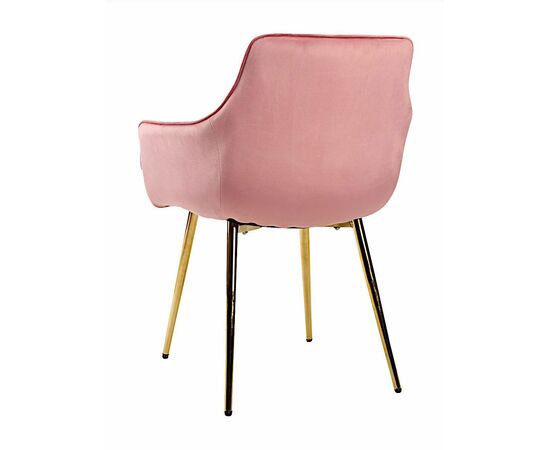 Стул CATALINA велюр розовый, каркас золото, изображение 5 | Интернет магазин мебели и декора LifeDekor