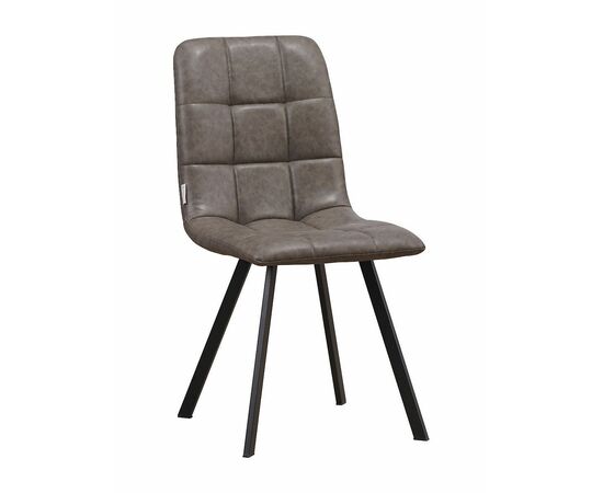 Стул LUCAS экокожа серый, каркас квадрат черный | Интернет магазин мебели и декора LifeDekor