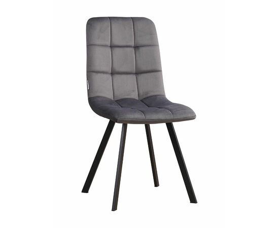 Стул LUCAS велюр графит, каркас квадрат черный | Интернет магазин мебели и декора LifeDekor