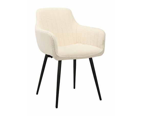 Стул GRATTA букле белый, каркас черный | Интернет магазин мебели и декора LifeDekor