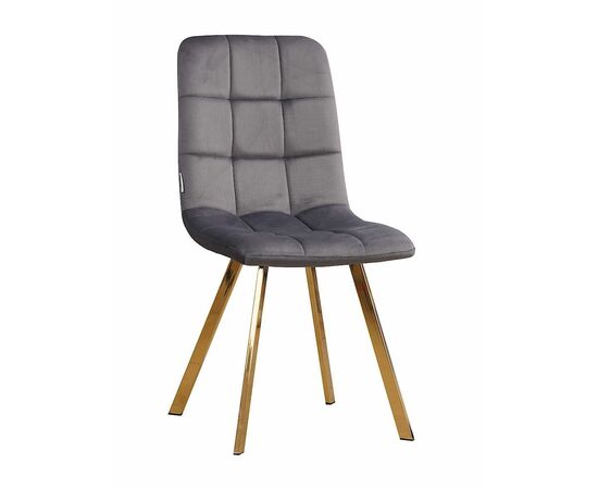 Стул LUCAS велюр графит, каркас квадрат золото | Интернет магазин мебели и декора LifeDekor