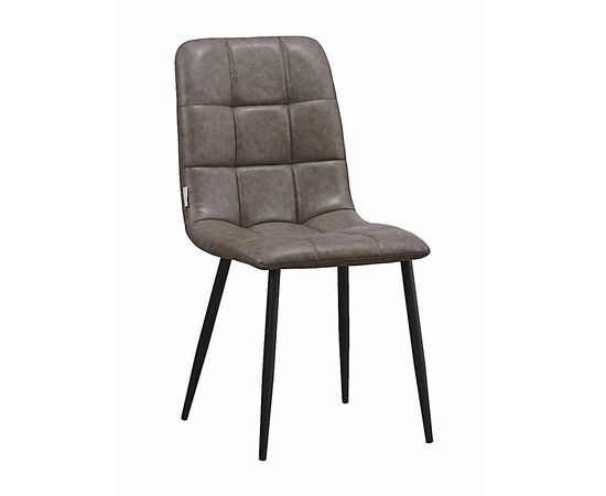 Стул LUCAS экокожа серый, каркас круглый черный | Интернет магазин мебели и декора LifeDekor