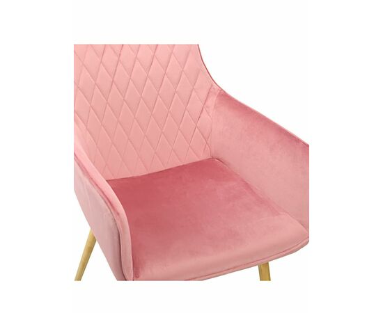 Стул CATALINA велюр розовый, каркас золото, изображение 2 | Интернет магазин мебели и декора LifeDekor