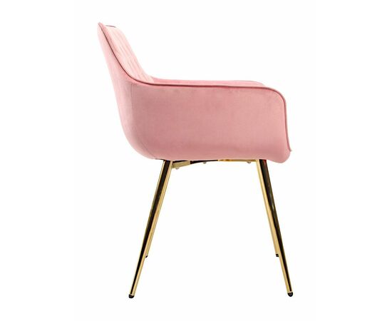 Стул CATALINA велюр розовый, каркас золото, изображение 4 | Интернет магазин мебели и декора LifeDekor