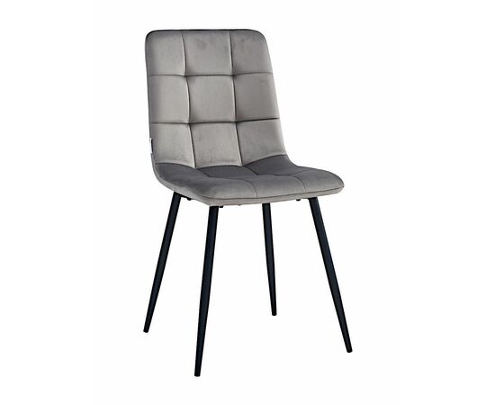 Стул CHILE велюр серый, каркас черный | Интернет магазин мебели и декора LifeDekor